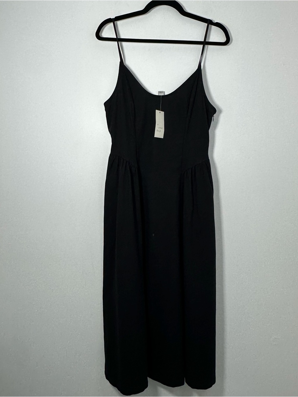 Target A New Day Black Midi Dress Size Small NWT Spaghetti Strap Fit & Flare